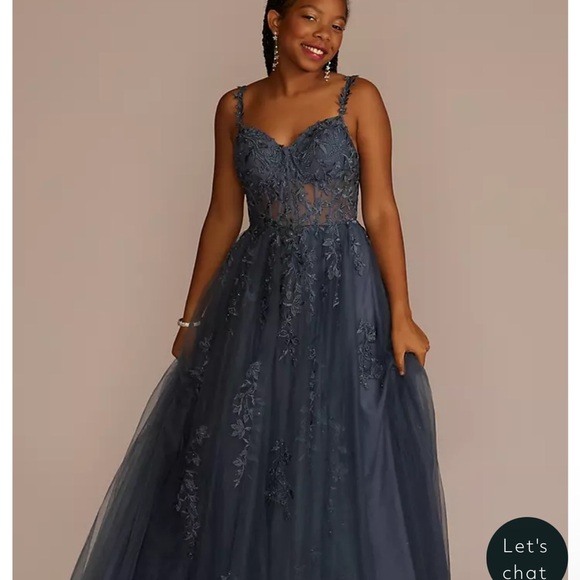 Dresses & Skirts - David’s Bridal Blue Tulle Prom Dress
